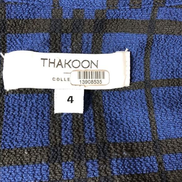 Thakoon Dress Plaid Button Front Long Sleeve A-Line Shirtdress Blue 4 - Picture 7 of 11